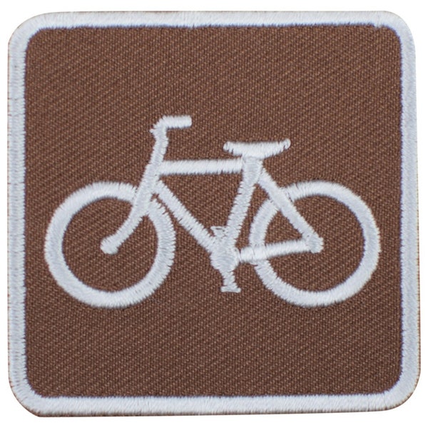 Fahrrad Applikation Aufnäher - Bike Trail Park Schild Freizeit Aktivität 5cm (aufbügeln)