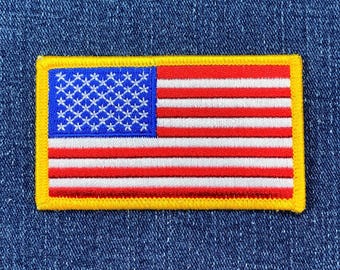 American Flag Patch - United States of America, USA 3-3/8" (Iron on)
