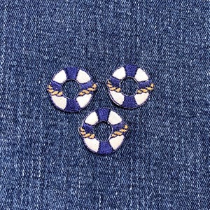 3-Pack Life Preserver Applique Patch - Embroidered Nautical Safety Badge (Iron On)