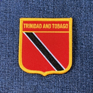 Trinidad & Tobago Patch - Embroidered Flag Shield Badge 2.75" (Iron On)