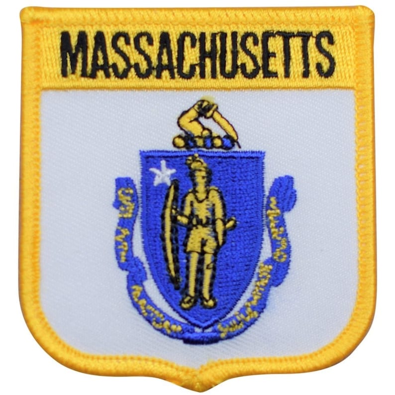 Massachusetts Patch New England, Boston, Plymouth, Salem 2.75 Iron on image 1