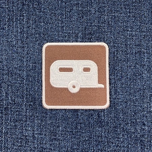 Travel Trailer Patch - Embroidered Campground & RV Park Sign Badge 2" (Iron On)