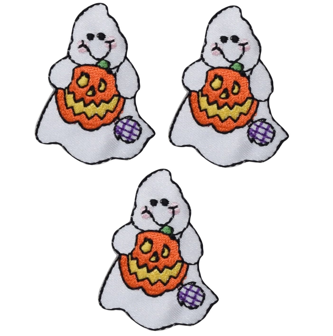 3-pack Smiling Ghost Applique Patch - Embroidered Pumpkin & Halloween ...