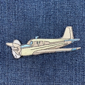 飛行機アップリケパッチ - 刺繍入り航空機パイロット飛行機バッジ 4.25インチ (アイロン接着)