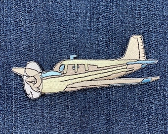Airplane Applique Patch - Embroidered Aircraft Pilot Plane Badge 4.25" (Iron On)