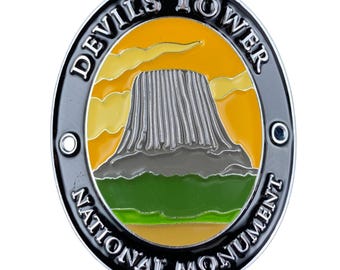 Devils Tower Walking Stick Medallion - Wyoming National Monument Hiking Collectors Badge