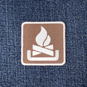 Campfire Patch - Embroidered Fire Pit Camping Badge 2" (Iron On)