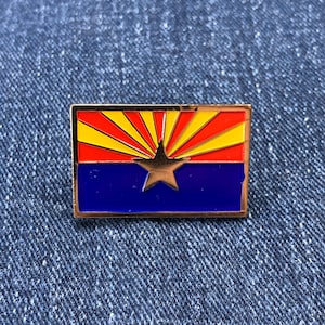Arizona Flag Pin - AZ Flag Cast Metal Enamel Rubber Backing 1.25&quot;