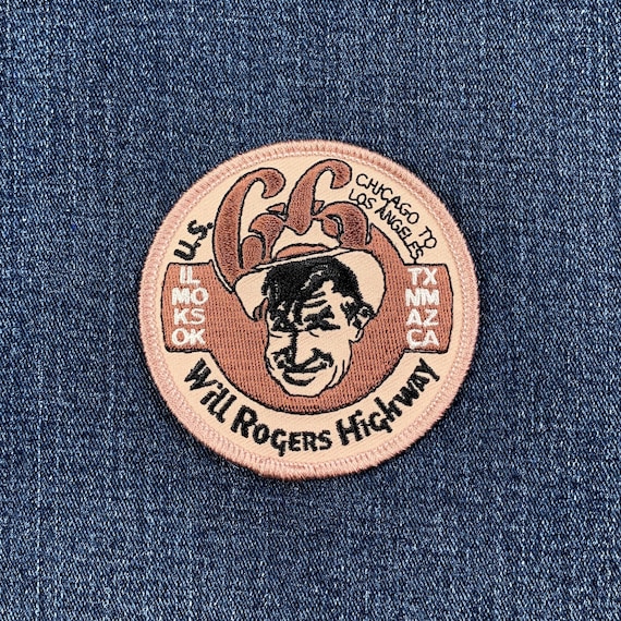 Will Rogers Highway Patch - Embroidered Route 66 Los Angeles Badge 3" (Iron On)