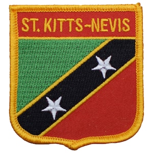 St. Kitts and Nevis Patch - Saint Christopher, Basseterre Badge 2.75&quot; (Iron on)