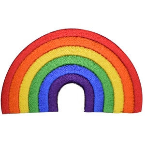 Rainbow Applique Patch - Colorful Embroidered Good Luck Badge 2-5/8&quot; (Iron or Sew On)