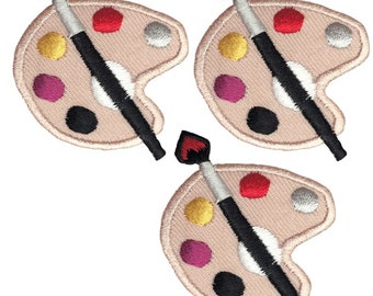 Painter's Palette Applique Patch - Artist Badge 1.75" (3-Pack, Iron on)