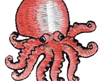 Octopus Applique Patch - Ocean, Sea Creature Badge 2" (Iron on)