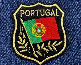 Portugal Patch - Embroidered Mylar Flag Shield Badge 3.25" (Iron On)