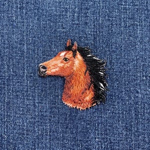 Horse Head Applique Patch - Embroidered Animal Badge 2.25" (Iron On)