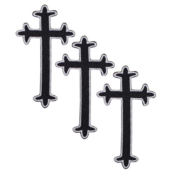 Kreuz Applikation Schwarz Weiss Christian Jesus Aufnaher 3er Etsy Osterreich