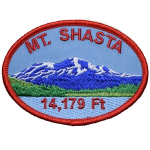 Mount Shasta Patch - Cascade Range, Siskiyou, Trinity, California 3.5" (Iron on)