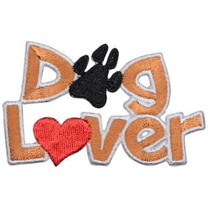 Dog Lover Applique Patch - Heart, Paw, Puppy Badge 2.5" (Iron on)
