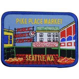 Seattle Patch - Pike Place Market, WA Washington Badge 3.5" (Iron on)