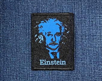 Albert Einstein Patch - Embroidered Historic Figure American Icon Badge 3" (Iron On)