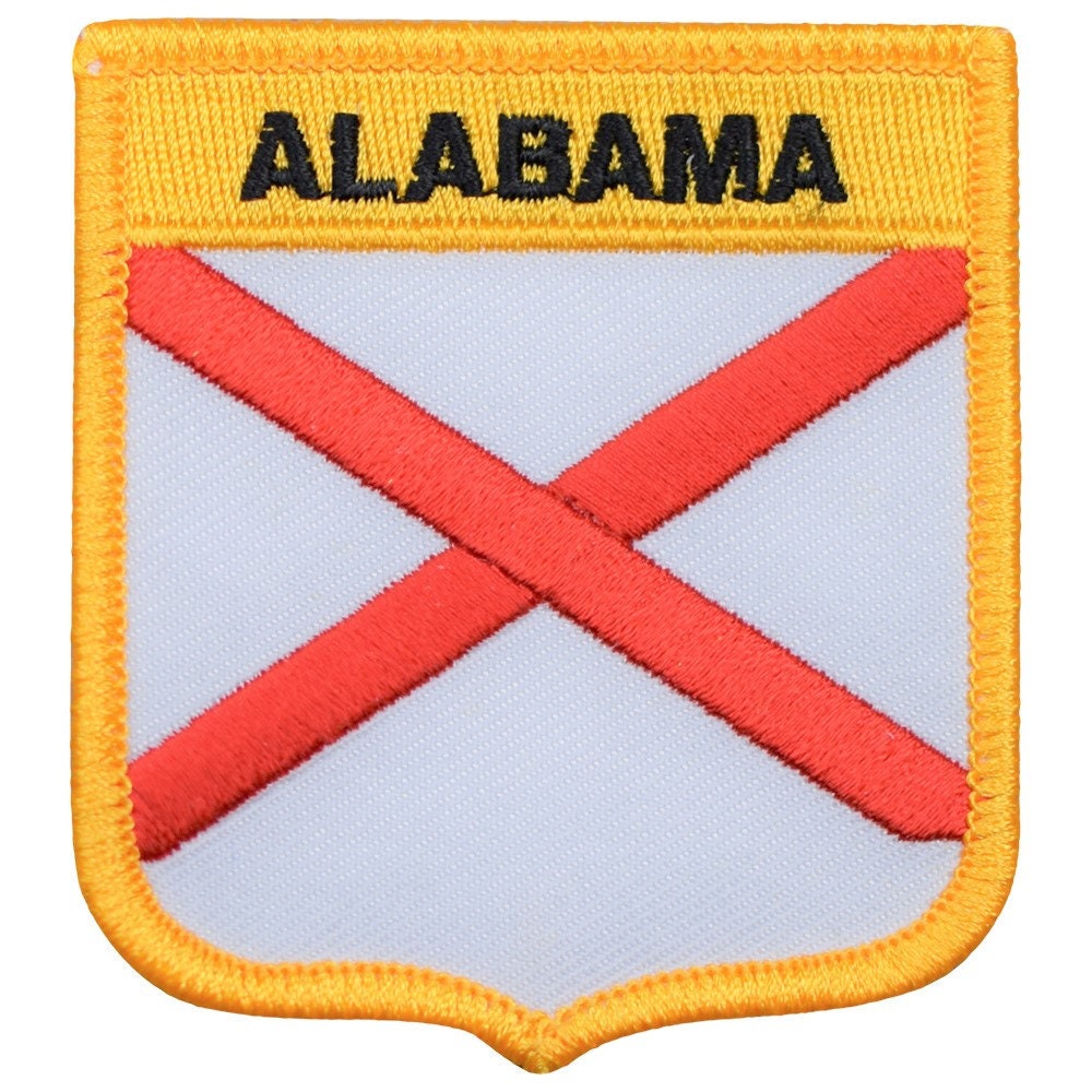 Alabama Patch - Embroidered Flag Shield Badge 2.75