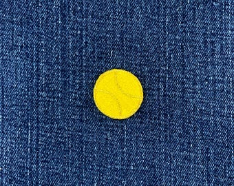Parche con aplique de pelota de tenis - Mini insignia deportiva bordada en oro metálico de 2,5 cm (para planchar)