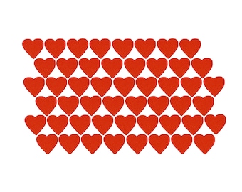 50-Pack Red Heart Applique Patch - Mini Embroidered Love Badge 1" (Iron On)