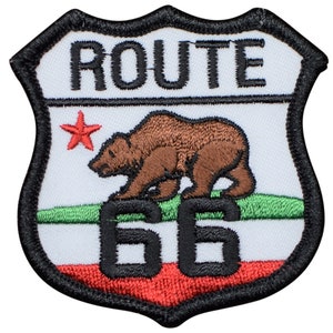 California Route 66 Patch - Los Angeles, Santa Monica, CA 2.5&quot; (Iron on)