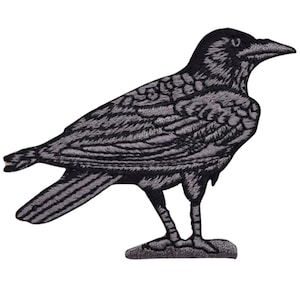 Raven Applique Patch - Bird Facing Right 3" (Iron on)