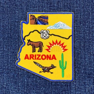 Gesticktes Arizona Map Patch: Route 66 Grand Canyon Abzeichen