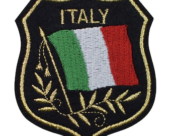 Italy Applique Patch - Italia, Mediterranean, Europe, Rome 3.25" (Iron on)