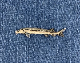 Sturgeon Fish Applique Patch - Embroidered Sport Fishing Badge 2-7/8" (Iron On)