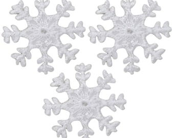 White Snowflake Applique Patch Snow Winter Badge | Etsy