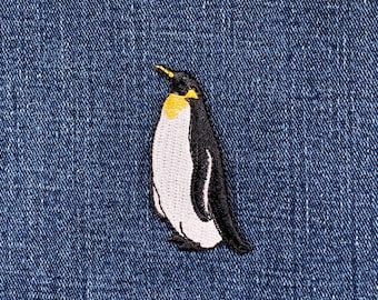 Parche de pingüino con aplique - Insignia bordada de ave acuática de 6 cm (para planchar)
