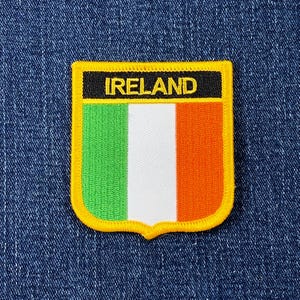 Ireland Patch - Embroidered Tricolour Flag Shield Badge 2.75" (Iron on)