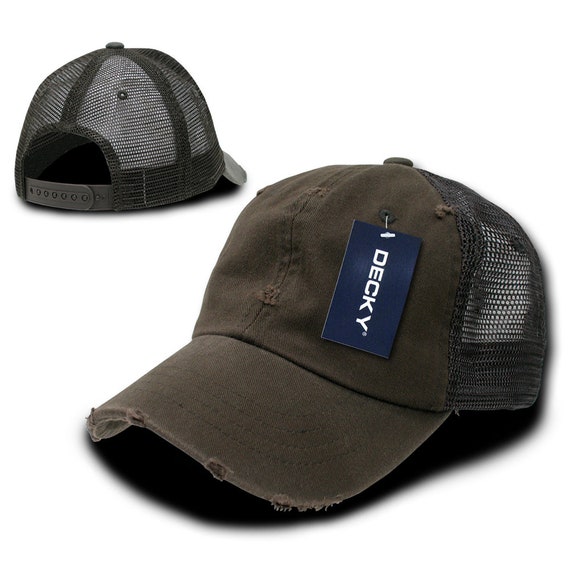 Distressed Mesh Cap Chocolate Brown 