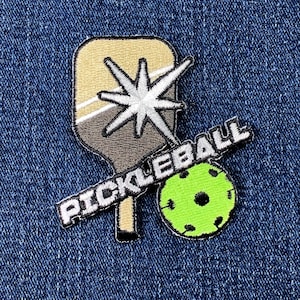 Pickleball Applique Patch - Embroidered Pickle Ball Sports Badge 3" (Iron On)