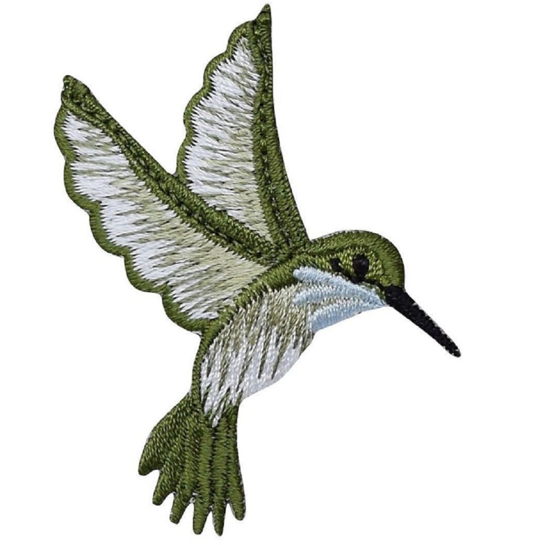 Embroidered Applique Sewing Patches Hummingbird Applique Patch Set - 2-Pack Embroidered Iron-On Patches In Purple & Green Embroidery Patch Set