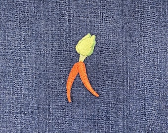 Parche con aplique de zanahoria - Insignia bordada de vegetales de 6 cm (para planchar)