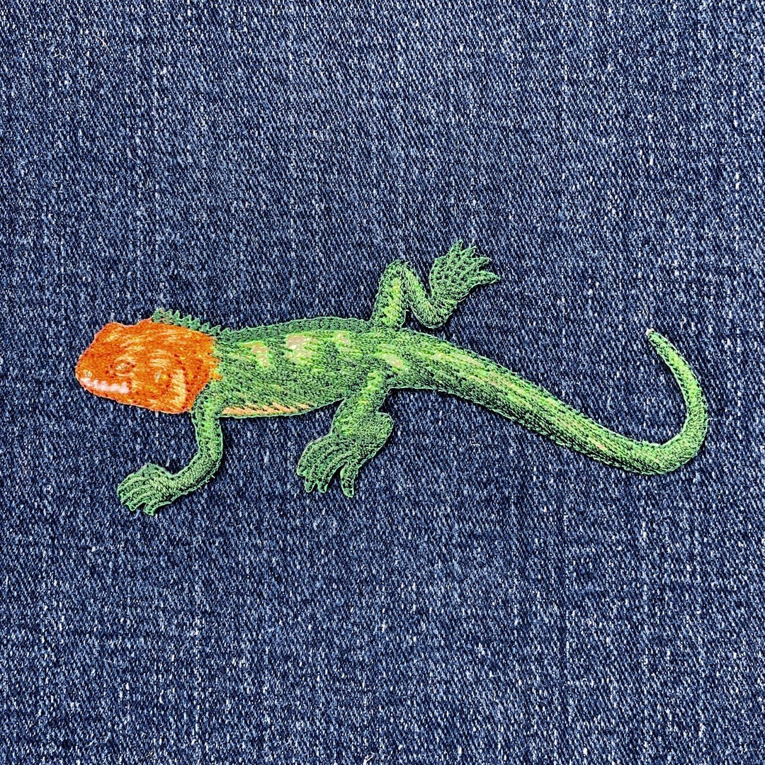 Shiny Lizard Applique Patch - Embroidered Reptile Badge 4" (iron On) - Etsy