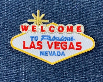 Las Vegas Sign Patch - Embroidered Welcome To Fabulous L.V. Nevada Badge 3-3/8&quot; (Iron On)