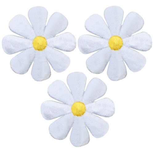 Daisy Patch Flower Strip Iron on Embroidered Applique Etsy