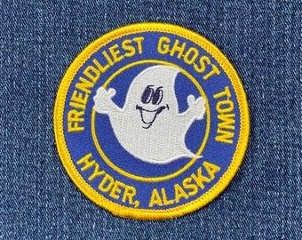 Vintage Hyder Alaska Patch - Embroidered Friendliest Ghost Town Badge 3" (Sew On)