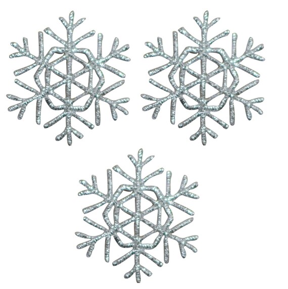 Silver Snowflake Applique Patch Iron on
