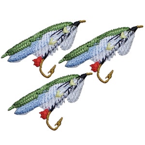 Small Fly Fishing Lure Applique Patch - Supervisor Fish 1.75&quot; (3-Pack, Iron on)