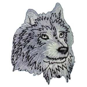 Wolf Head Applique Patch - Embroidered Wild Animal Badge 2.25" (Iron On)