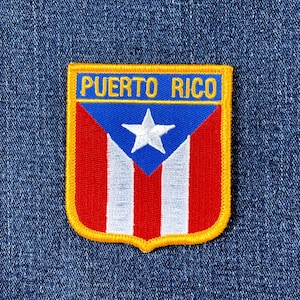 Puerto Rico Patch - Embroidered Flag Shield Badge 2.75" (Iron On)