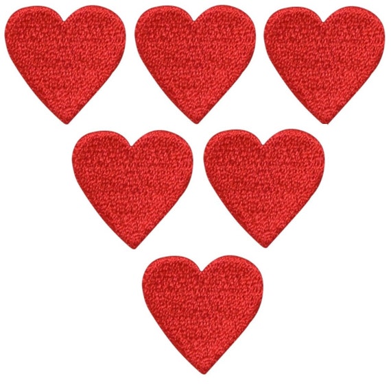 Heart Applique Patch Red Love Badge 3/4 6-pack Iron - Etsy