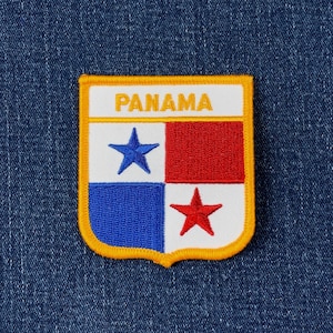 Panama Patch - Embroidered Flag Shield Badge 2.75&quot; (Iron Or Sew On)