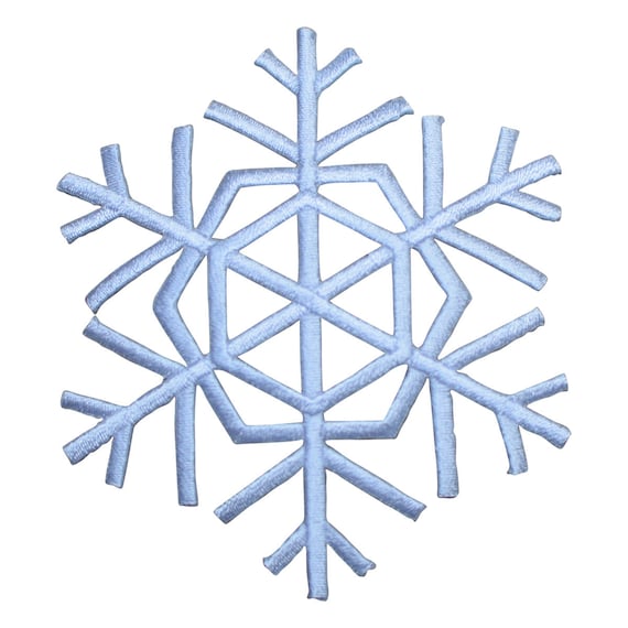 Iron on White Snowflake Applique Patch